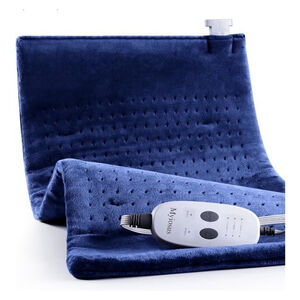 Myiosus XXL Electric Heating Pad Navy Blue Massage Timer Weighted Washable